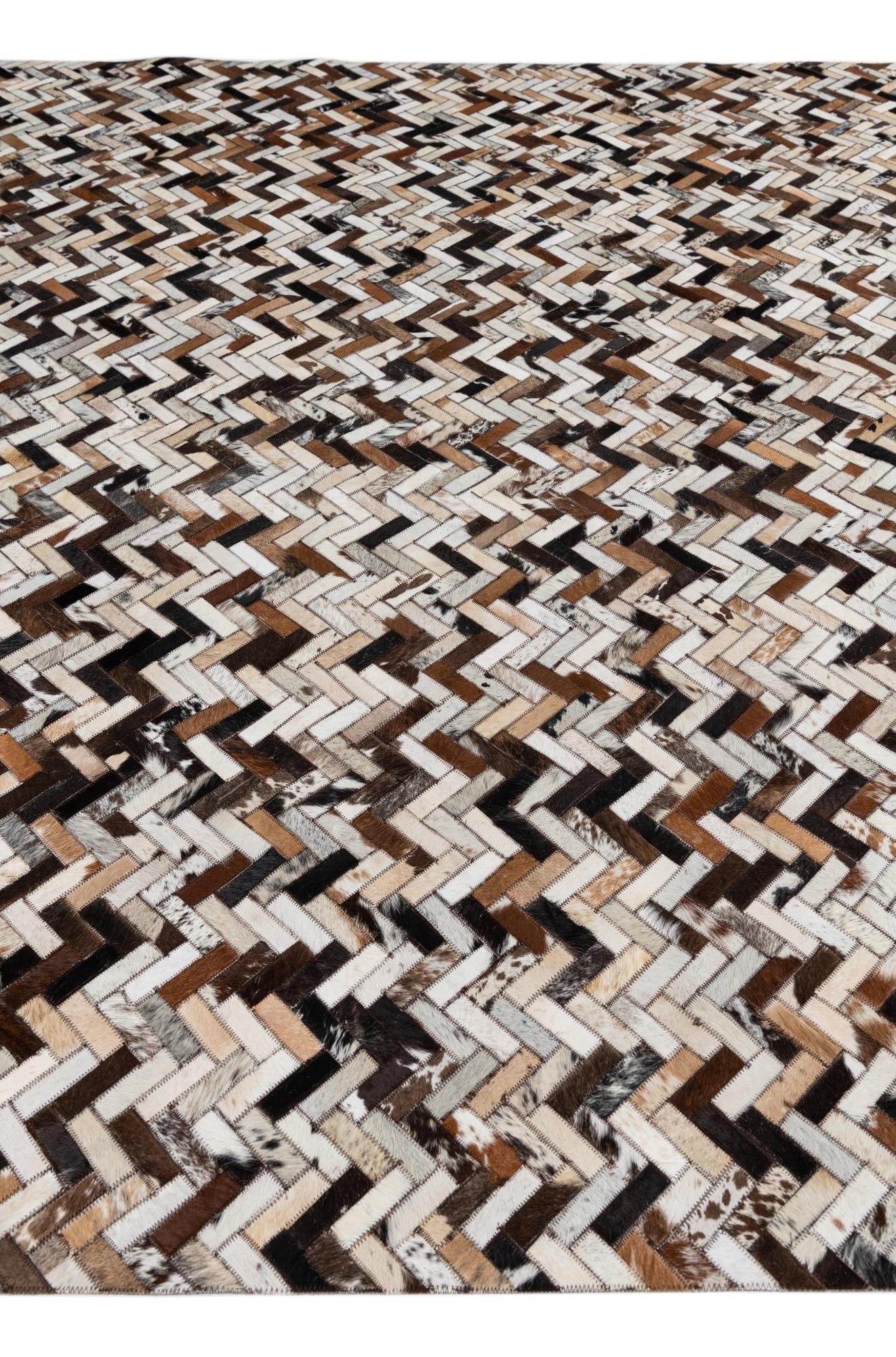 8' 1 x 9' 10 Cowhide Leather Rug