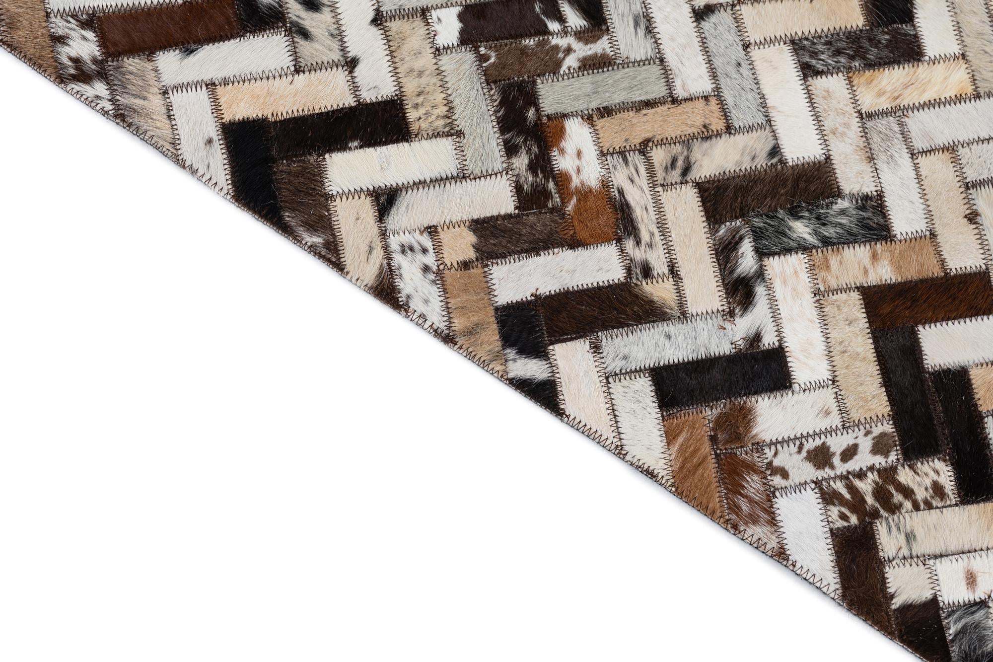 8' 1 x 9' 10 Cowhide Leather Rug