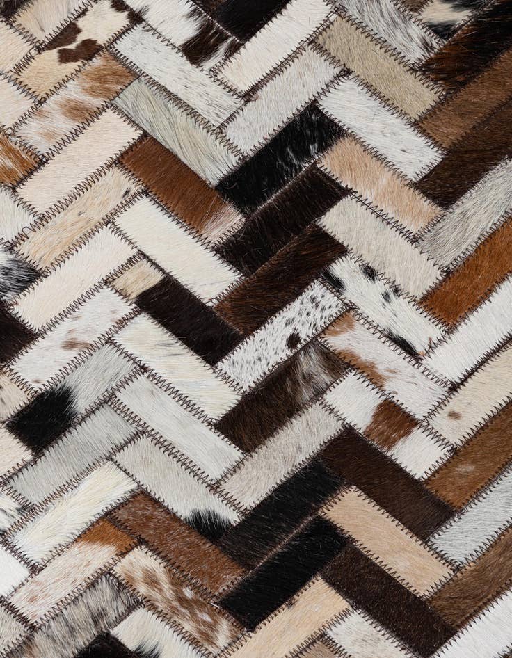 Detail image of 8' 1 x 9' 10 Cowhide Leather Rug