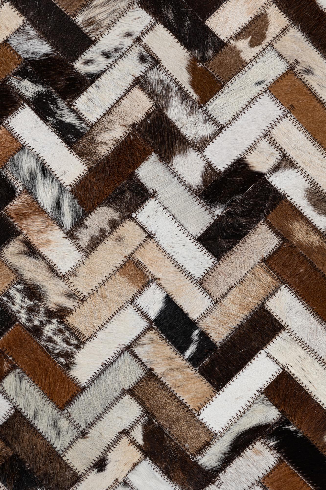 8' 1 x 9' 10 Cowhide Leather Rug