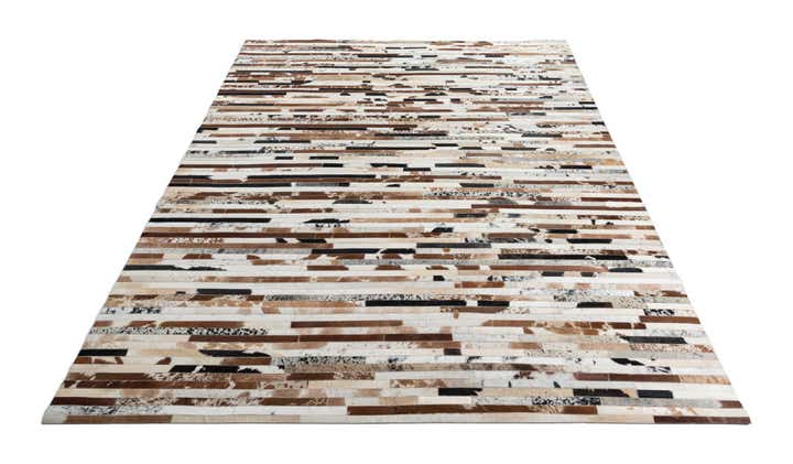 8' 1 x 10' Cowhide Leather Rug