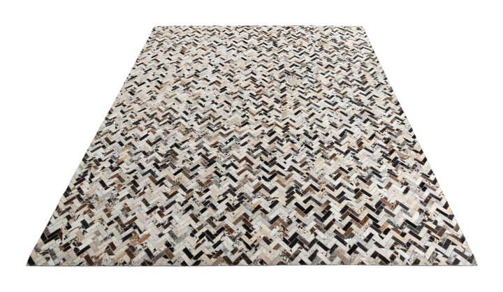 8' x 9' 10 Cowhide Leather Rug
