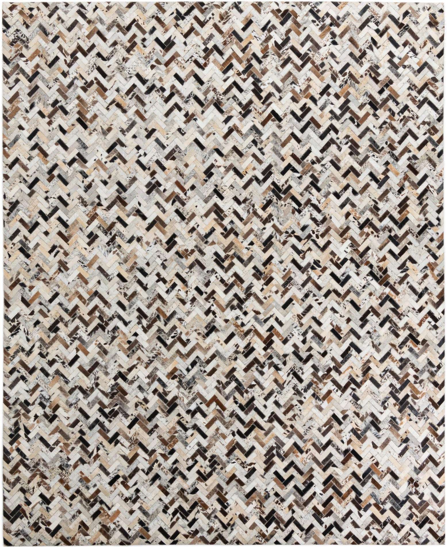 8' x 9' 10 Cowhide Leather Rug