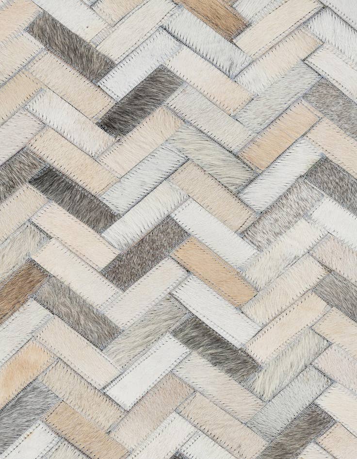 Detail image of 8' 1 x 9' 5 Cowhide Leather Rug