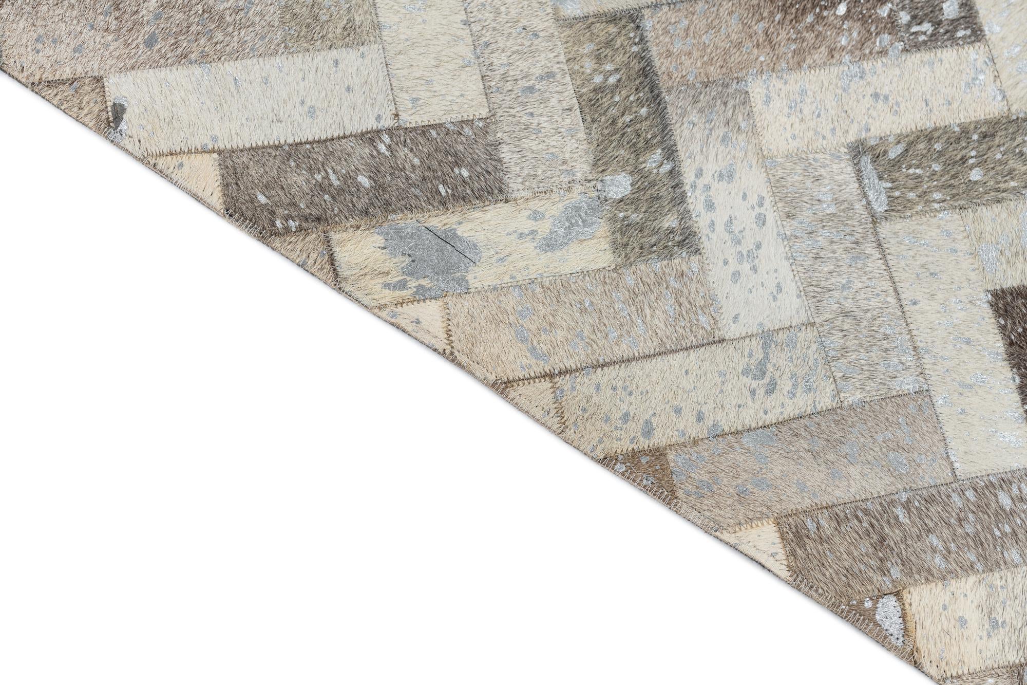 8' x 9' 10 Cowhide Leather Rug