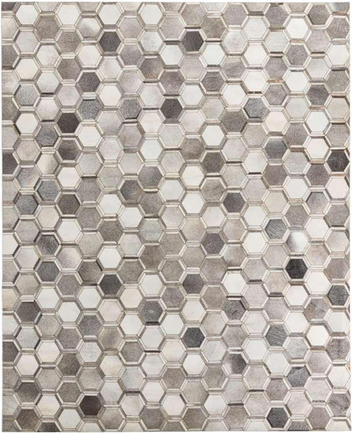 8' 1 x 10' Cowhide Leather Rug