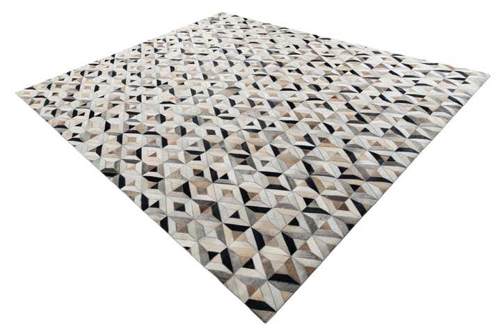 8' x 9' 9 Cowhide Leather Rug