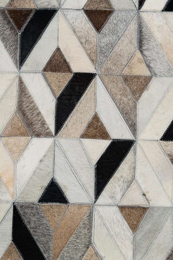 8' x 9' 9 Cowhide Leather Rug