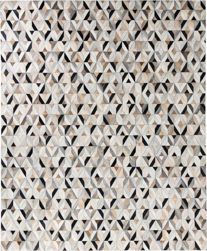 8' x 9' 9 Cowhide Leather Rug