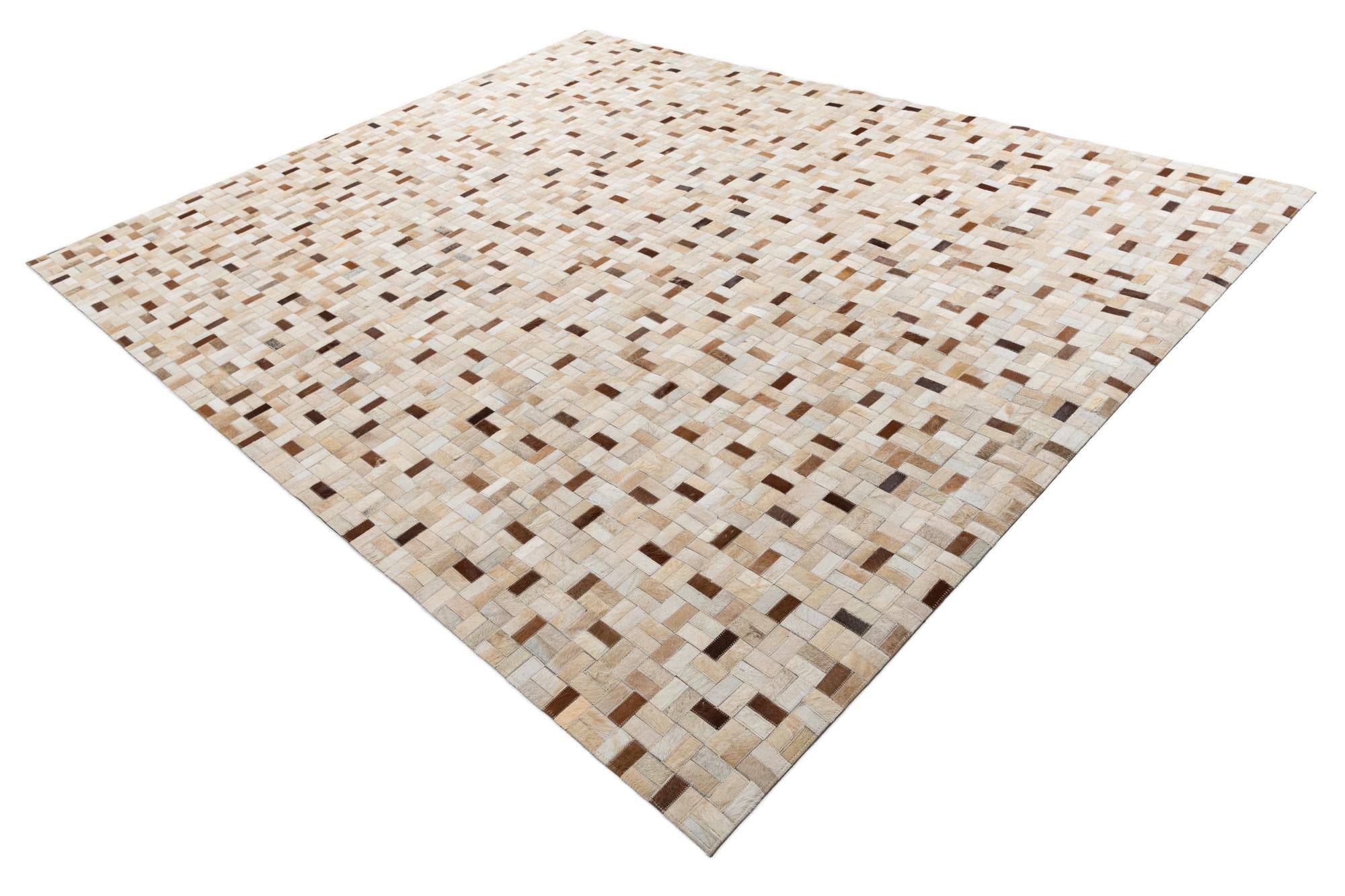 8' x 9' 9 Cowhide Leather Rug