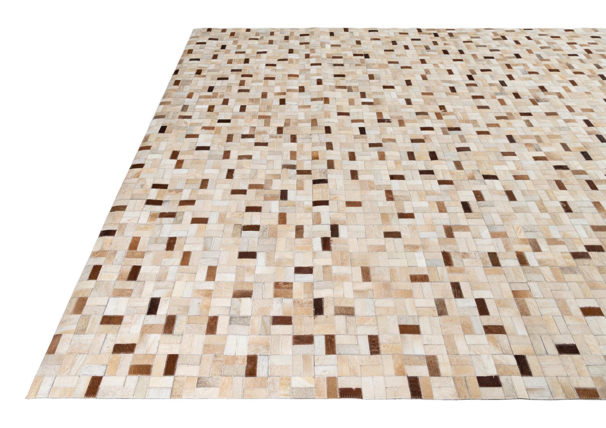 8' x 9' 9 Cowhide Leather Rug