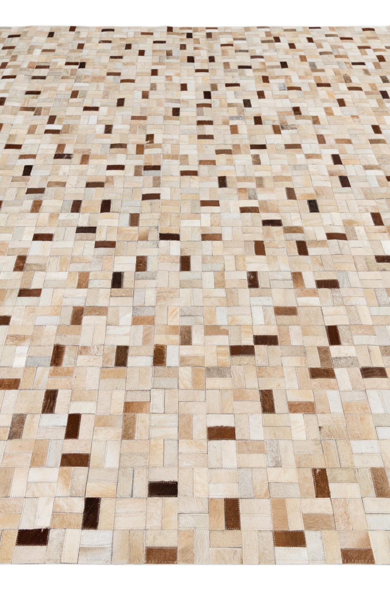 8' x 9' 9 Cowhide Leather Rug