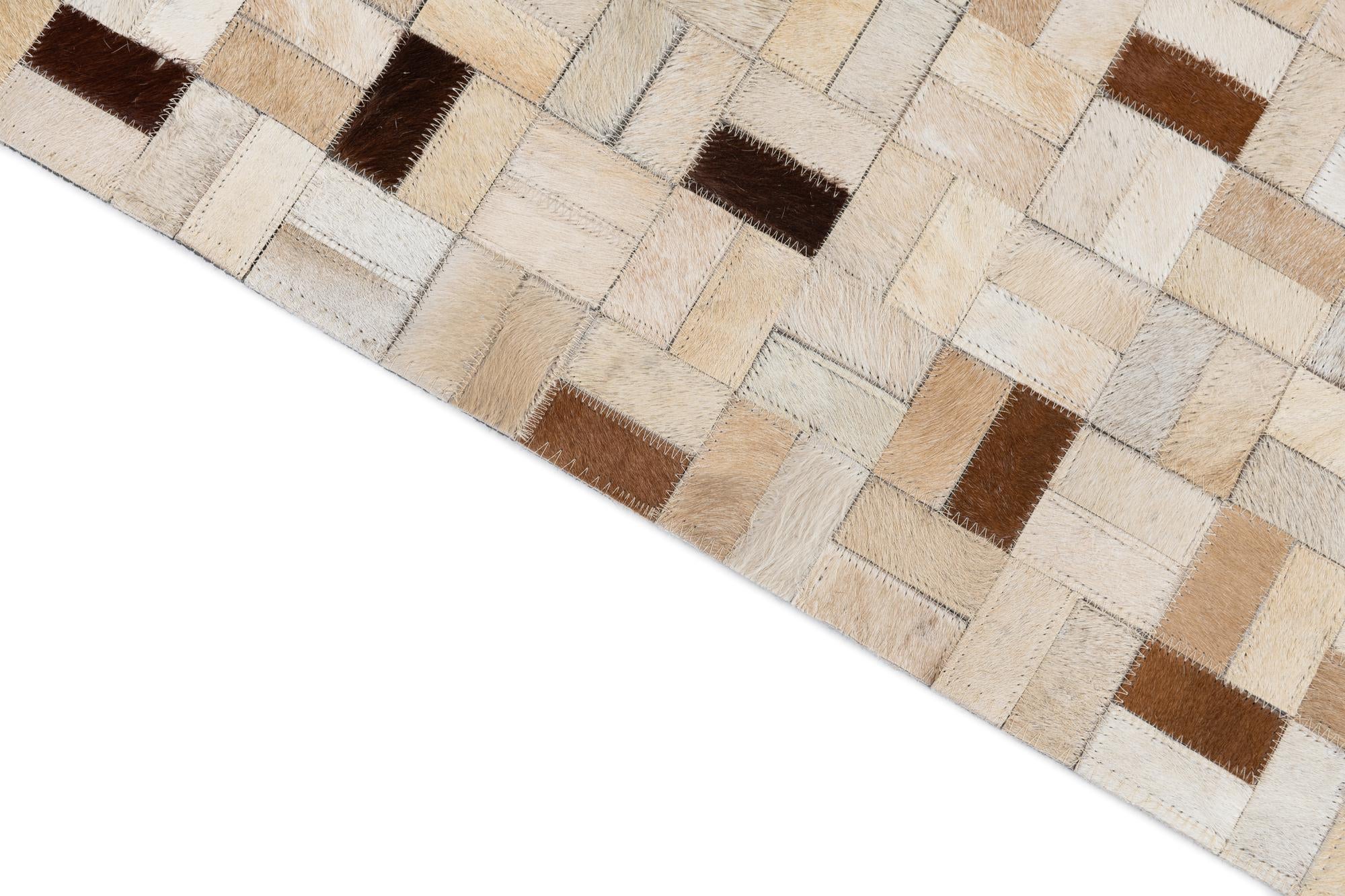 8' x 9' 9 Cowhide Leather Rug