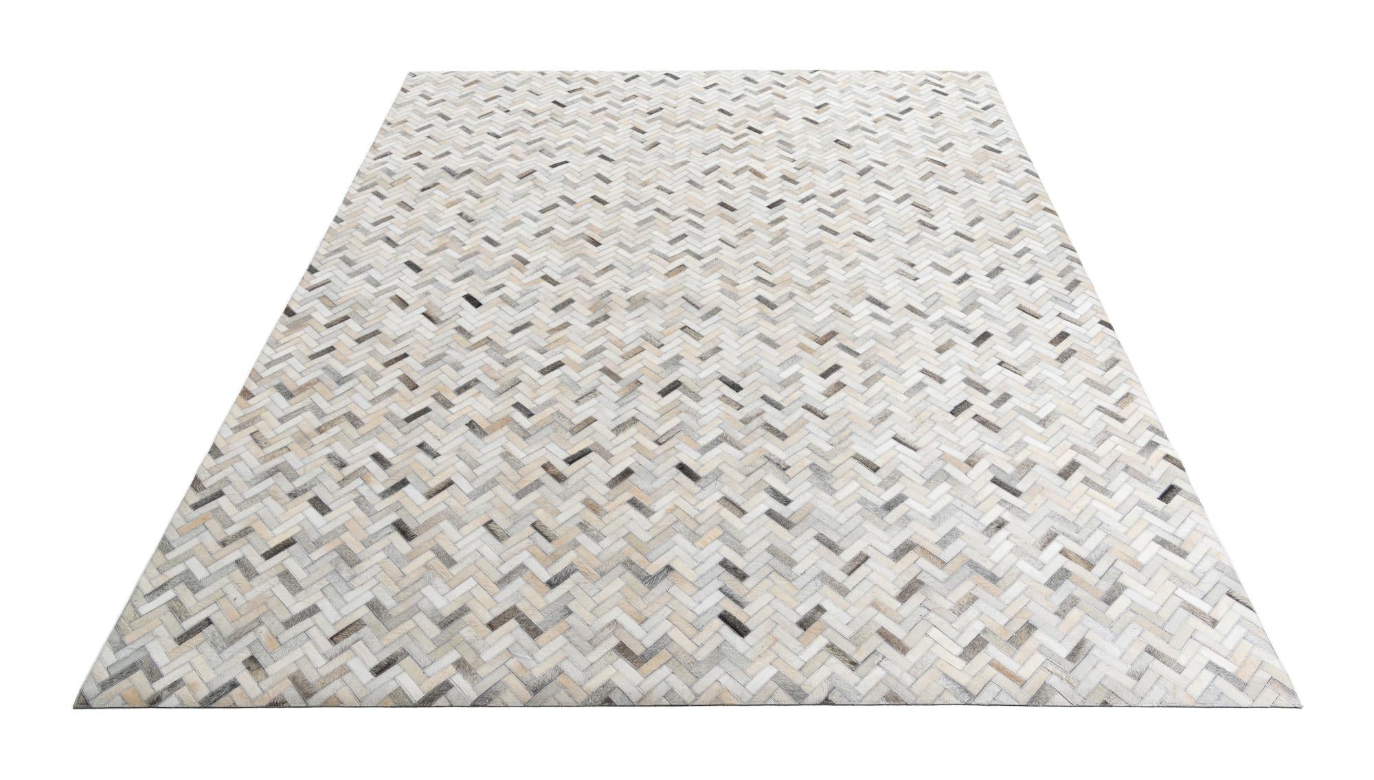 7' 9 x 9' 7 Cowhide Leather Rug