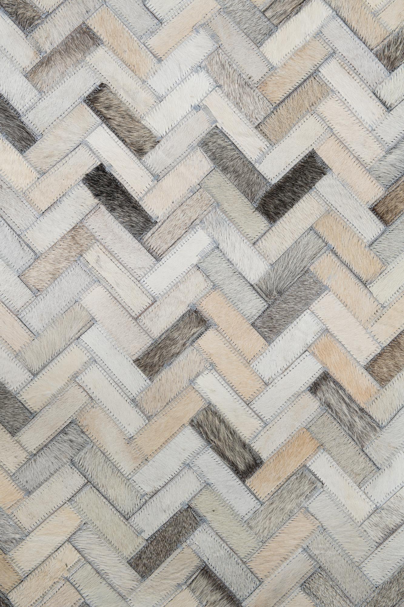 7' 9 x 9' 7 Cowhide Leather Rug