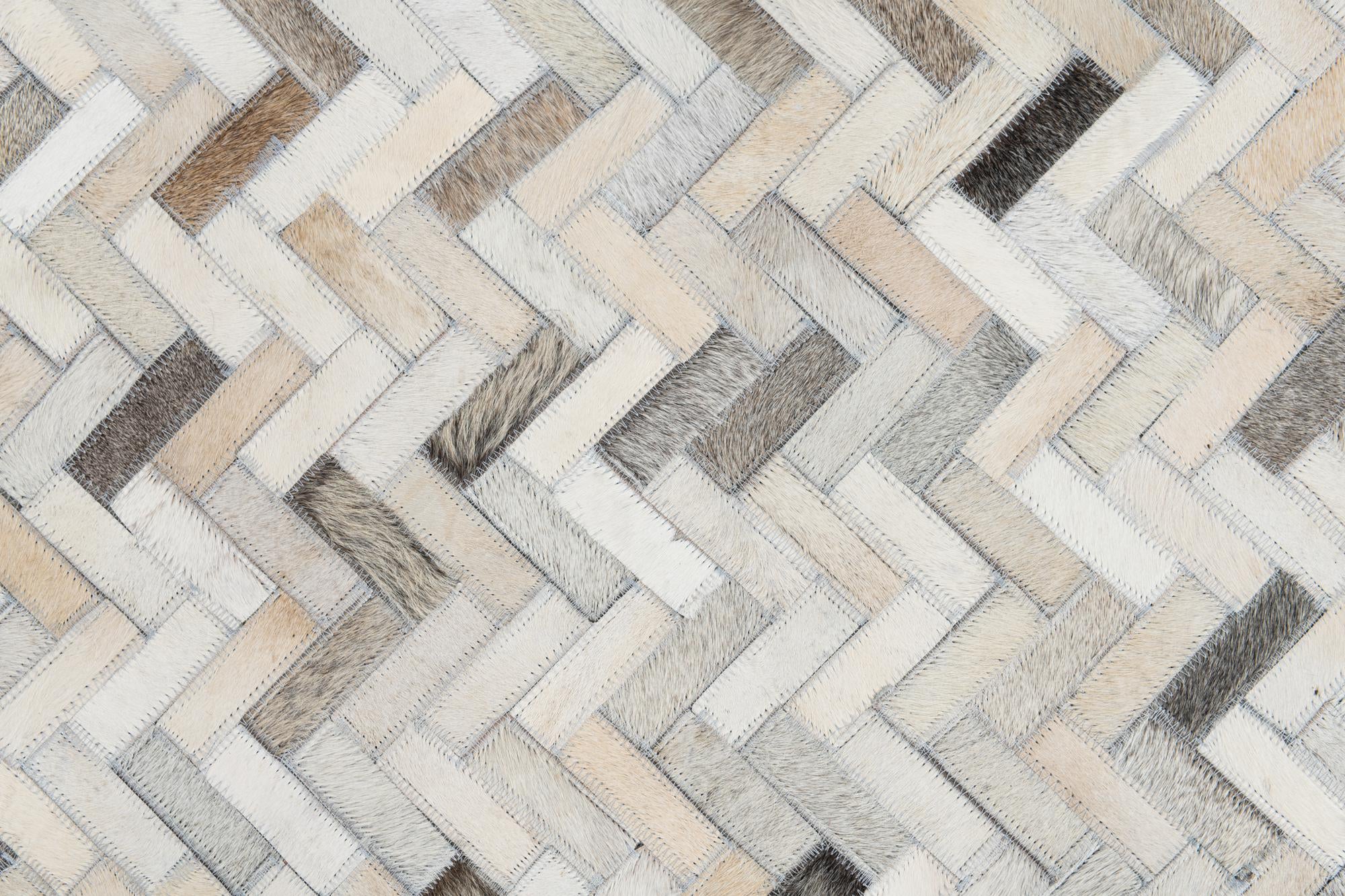 7' 9 x 9' 7 Cowhide Leather Rug