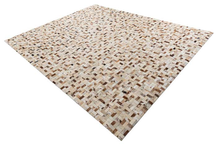 7' 10 x 9' 10 Cowhide Leather Rug