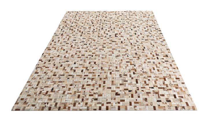 7' 10 x 9' 10 Cowhide Leather Rug