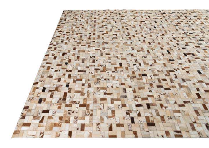 7' 10 x 9' 10 Cowhide Leather Rug