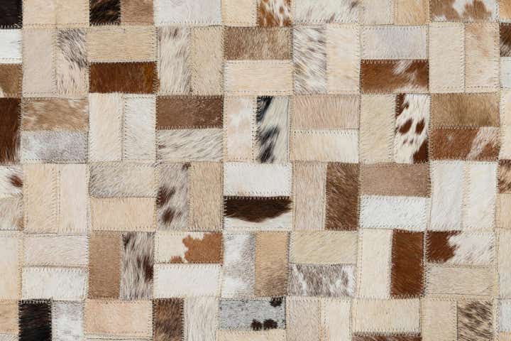 7' 10 x 9' 10 Cowhide Leather Rug