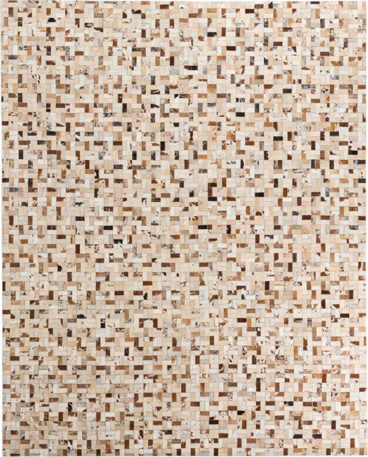 7' 10 x 9' 10 Cowhide Leather Rug