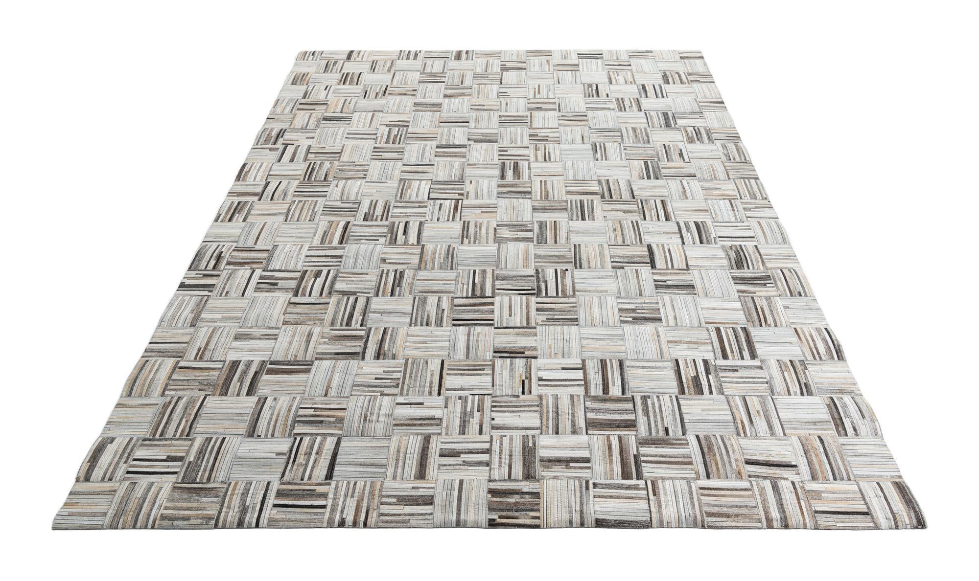 7' 10 x 9' 10 Cowhide Leather Rug