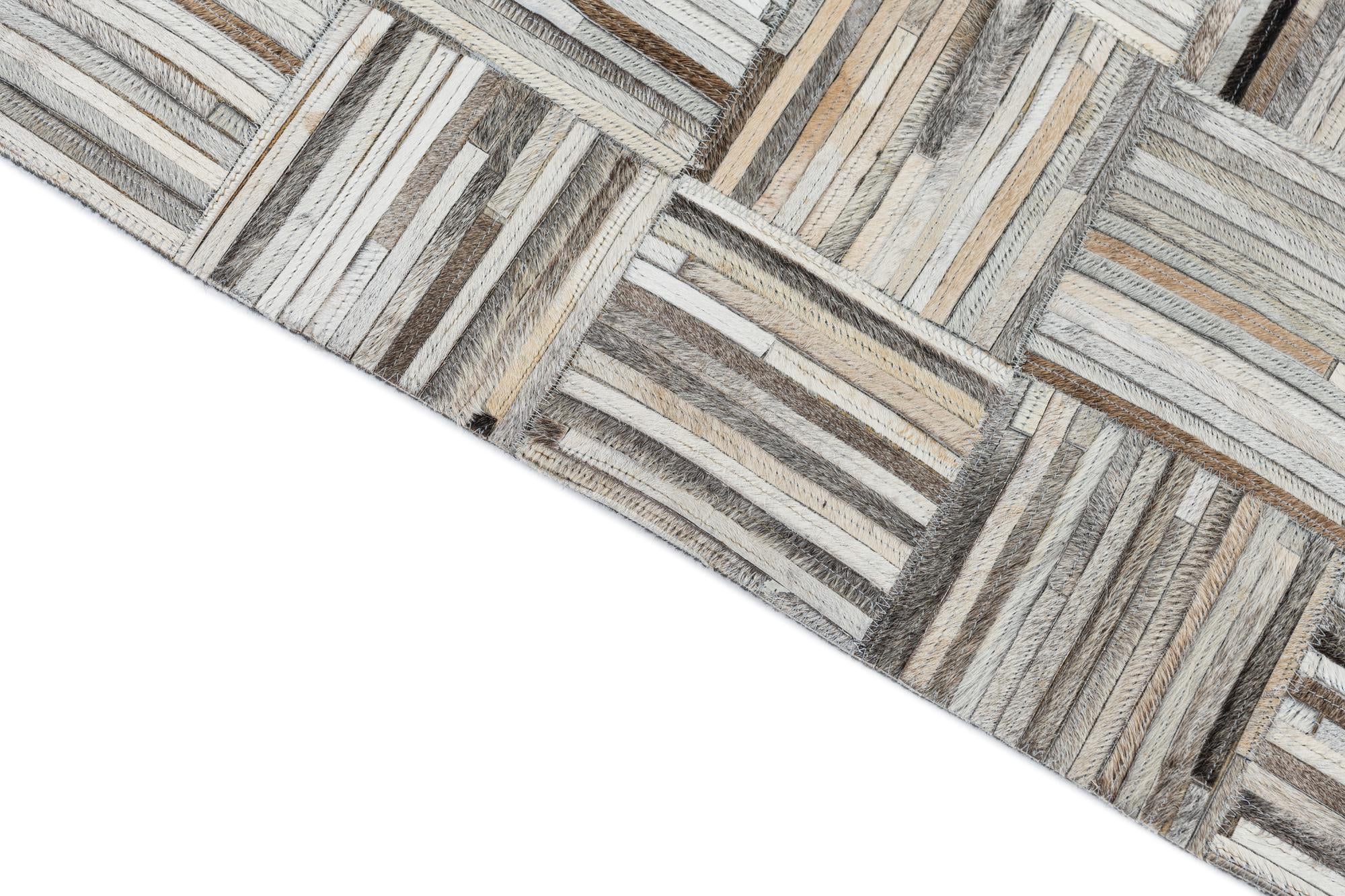 7' 10 x 9' 10 Cowhide Leather Rug