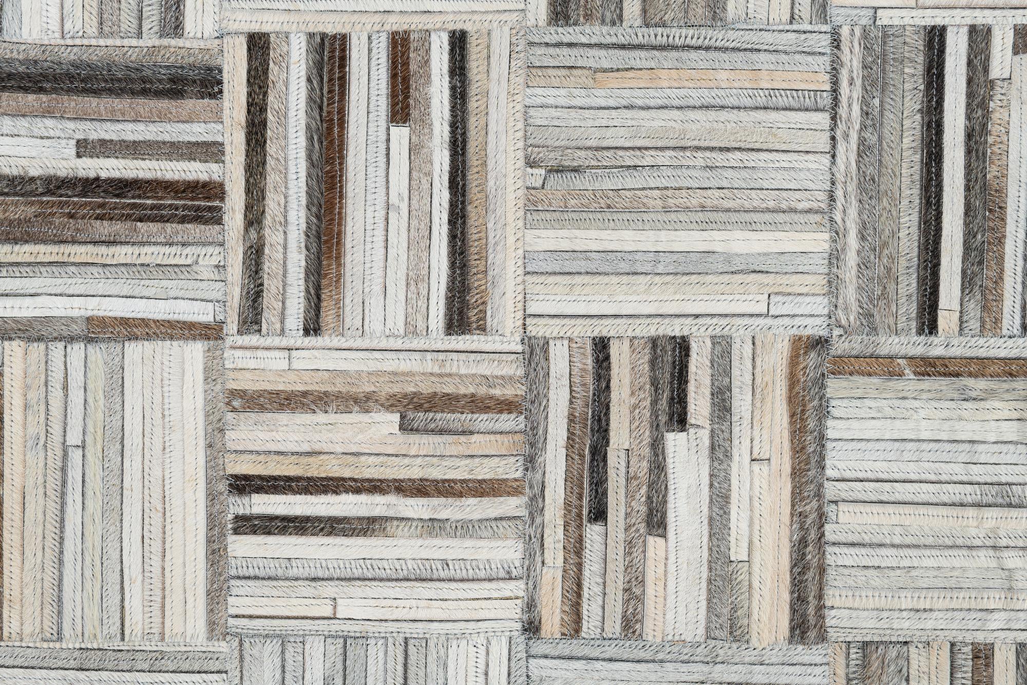 7' 10 x 9' 10 Cowhide Leather Rug
