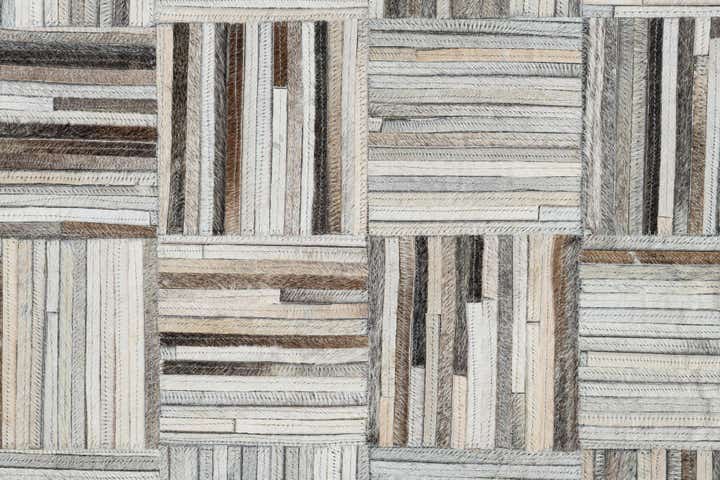 7' 10 x 9' 10 Cowhide Leather Rug
