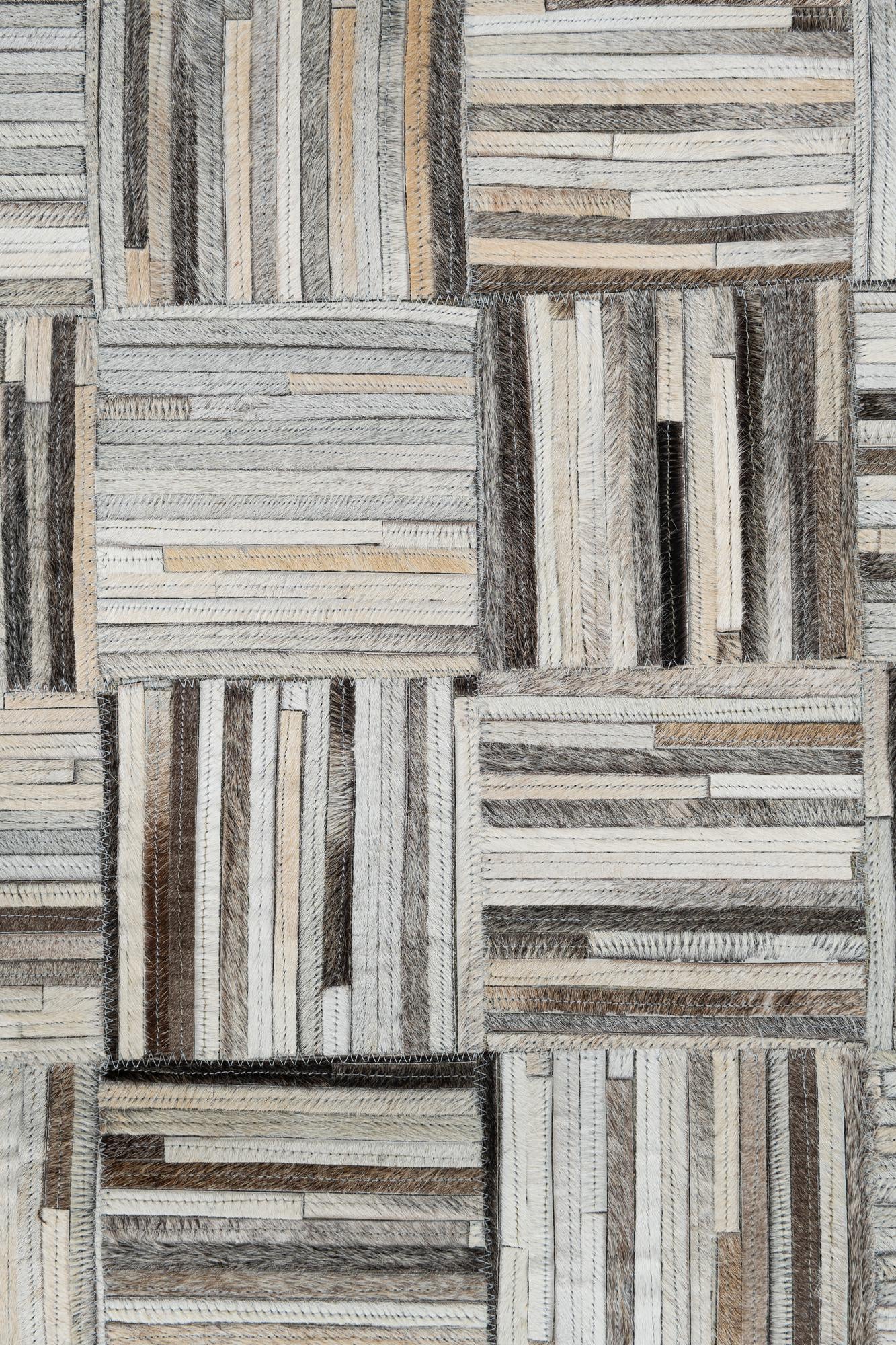 7' 10 x 9' 10 Cowhide Leather Rug