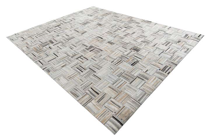 7' 10 x 9' 10 Cowhide Leather Rug