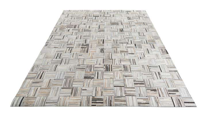 7' 10 x 9' 10 Cowhide Leather Rug