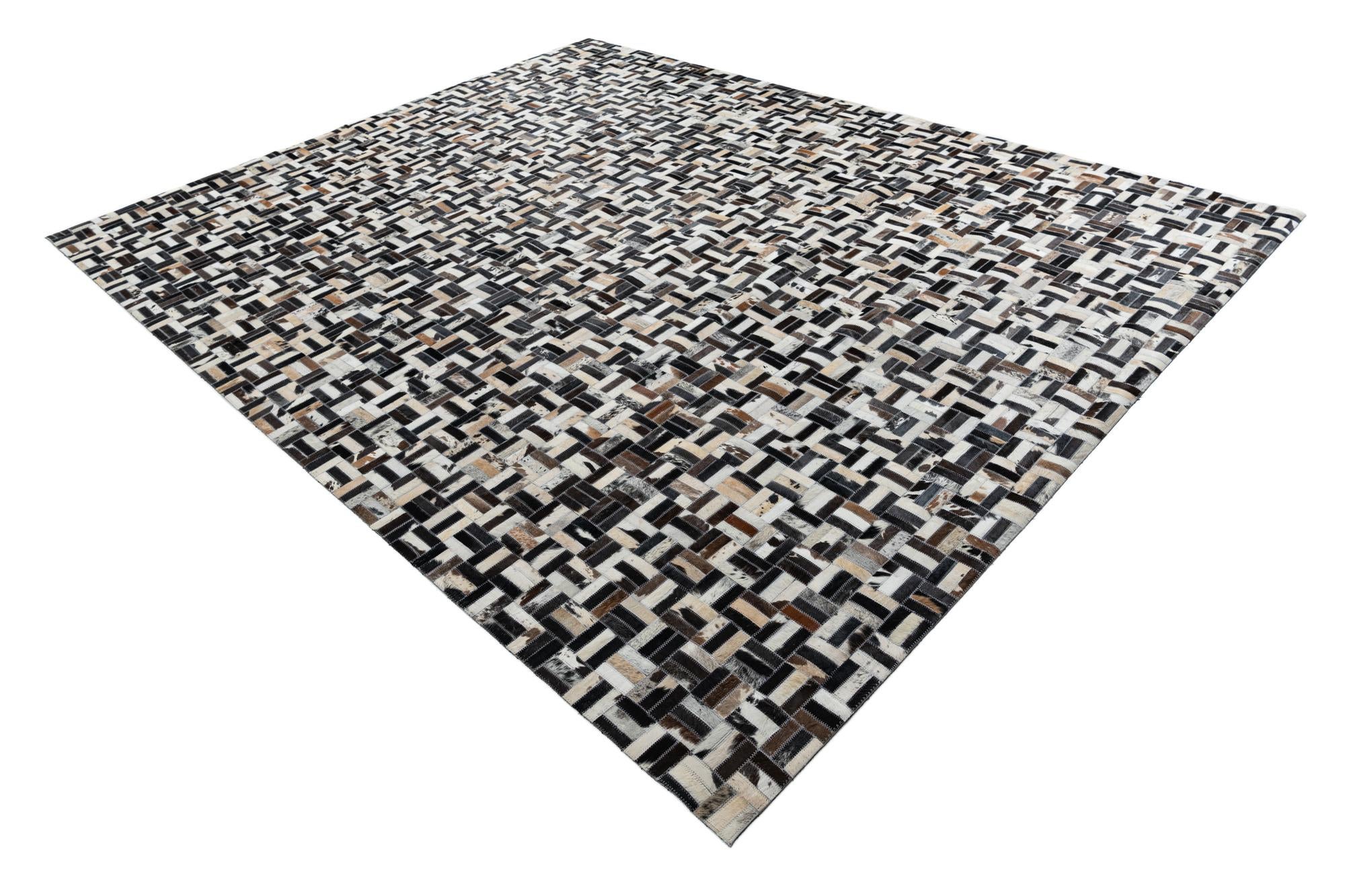8' 1 x 10' 1 Cowhide Leather Rug