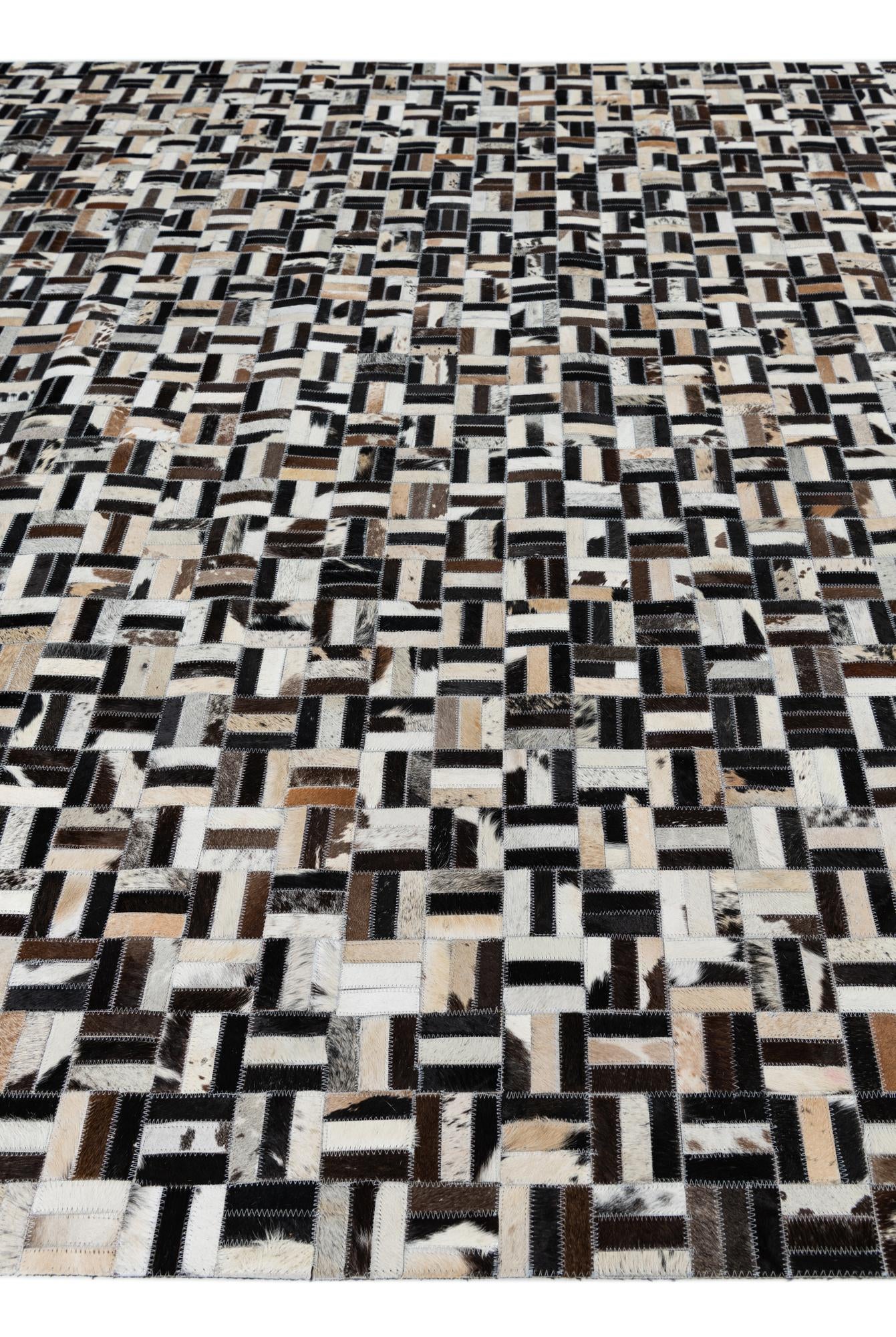 8' 1 x 10' 1 Cowhide Leather Rug
