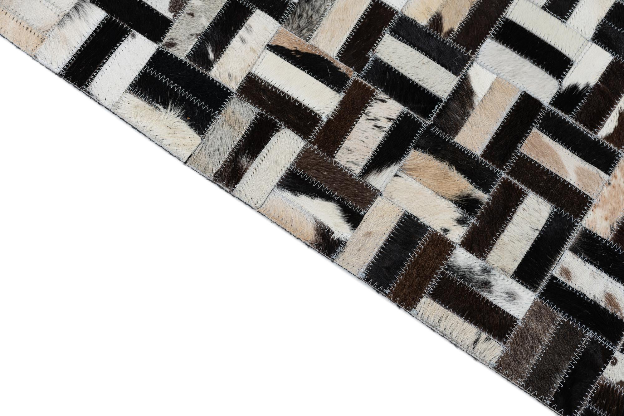 8' 1 x 10' 1 Cowhide Leather Rug