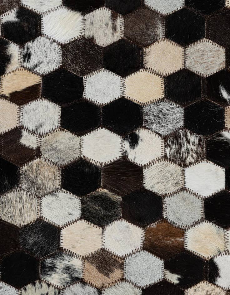 Detail image of 8' 1 x 10' Cowhide Leather Rug