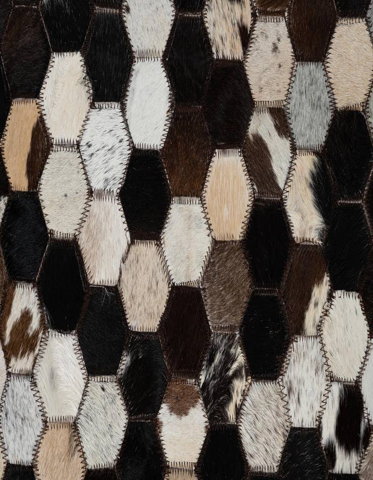 Detail image of 8' 1 x 10' Cowhide Leather Rug
