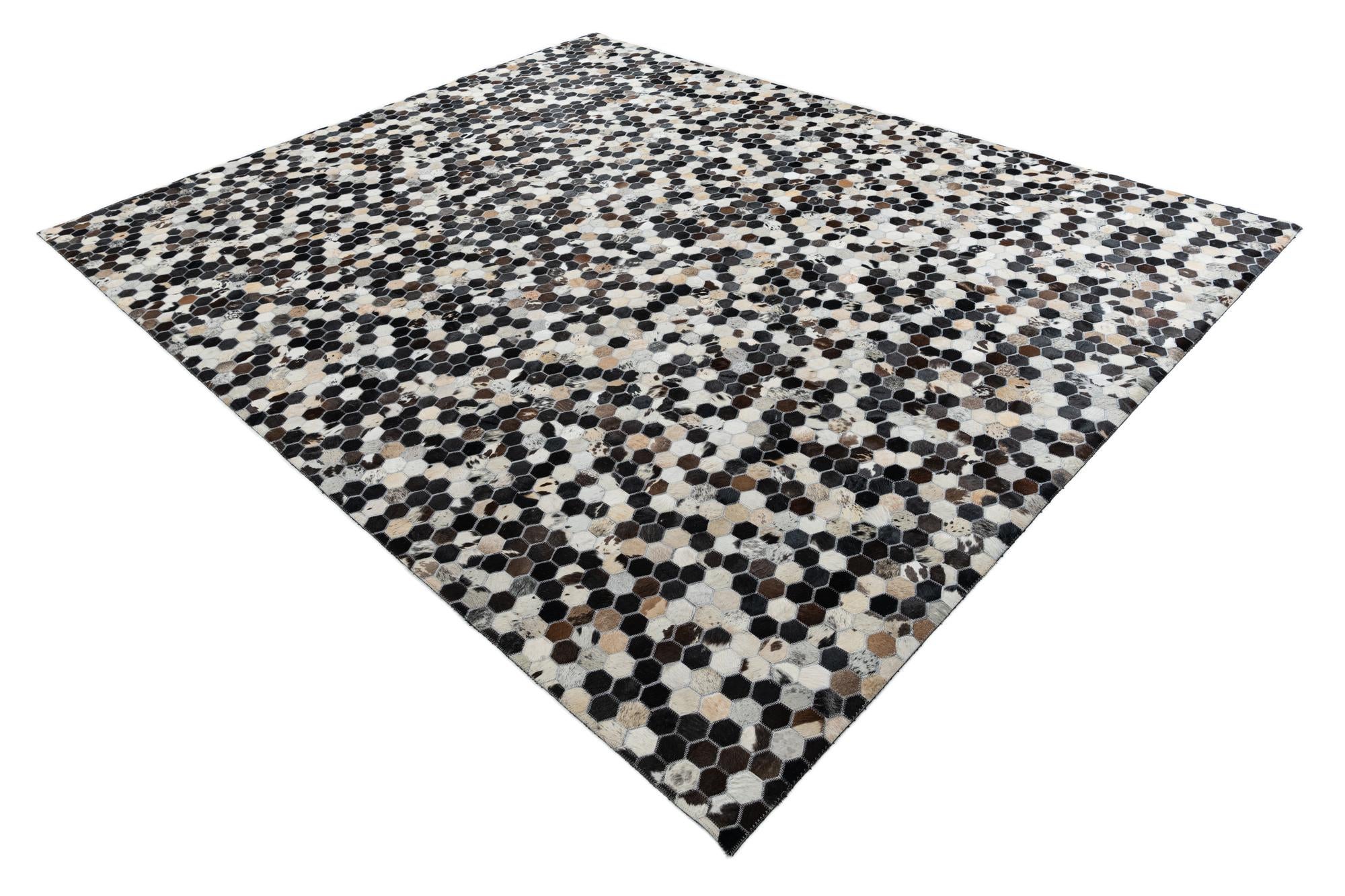8' x 10' Cowhide Leather Rug