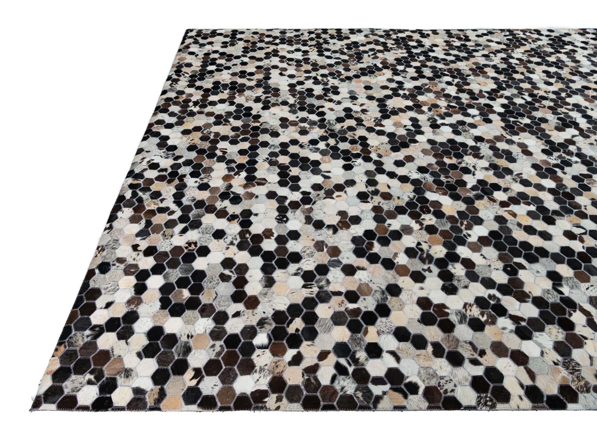 8' x 10' Cowhide Leather Rug