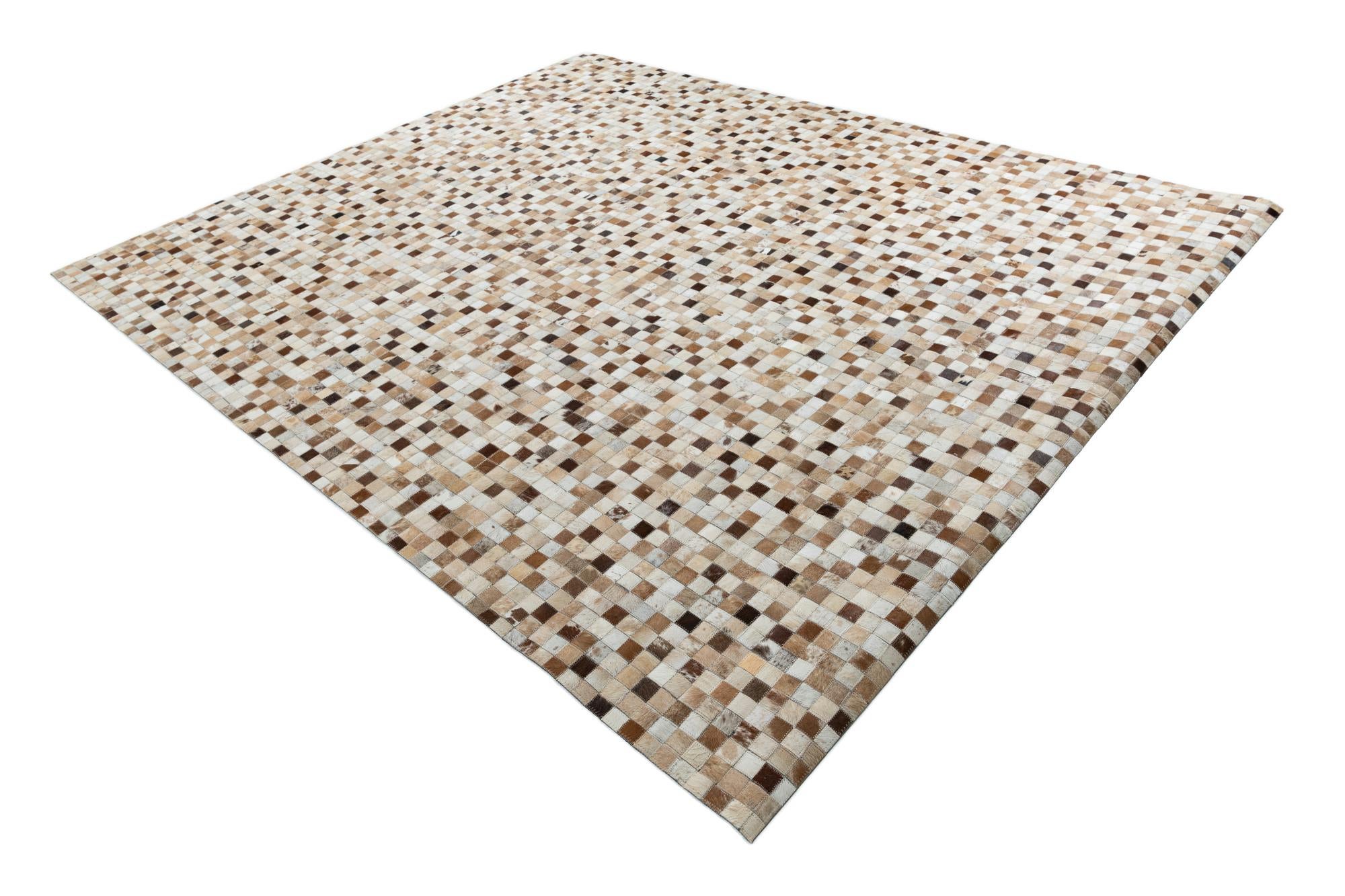 7' 10 x 9' 7 Cowhide Leather Rug