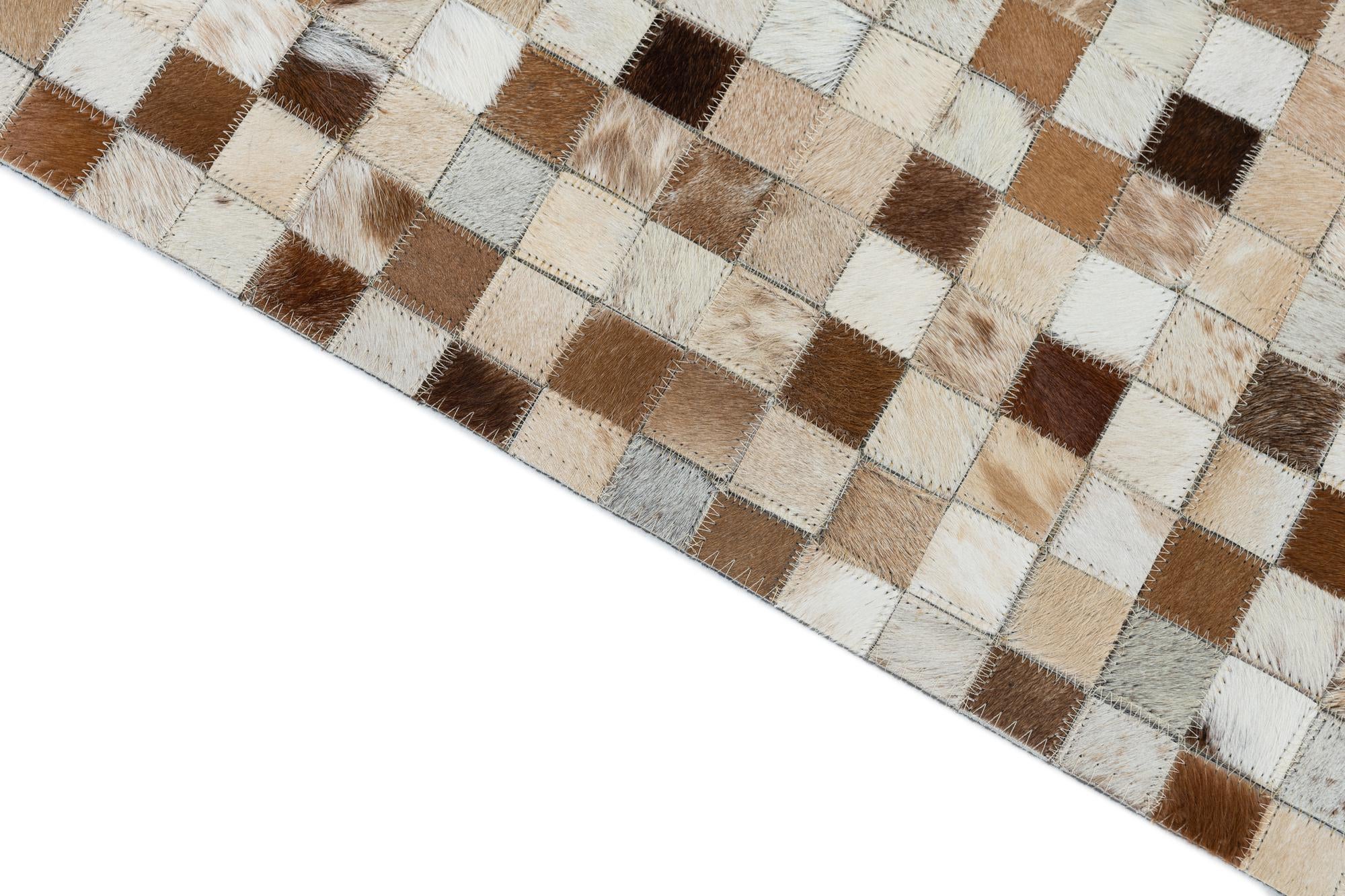 7' 10 x 9' 7 Cowhide Leather Rug
