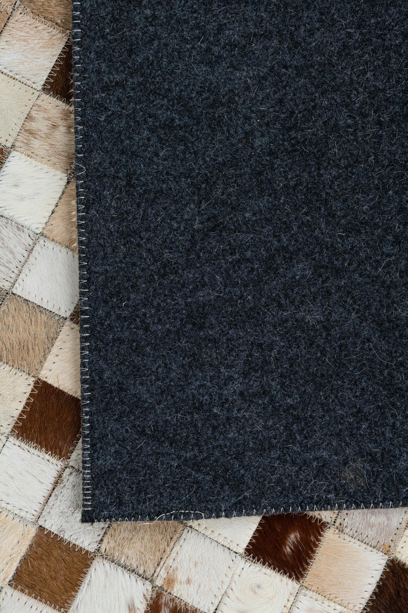 7' 10 x 9' 7 Cowhide Leather Rug