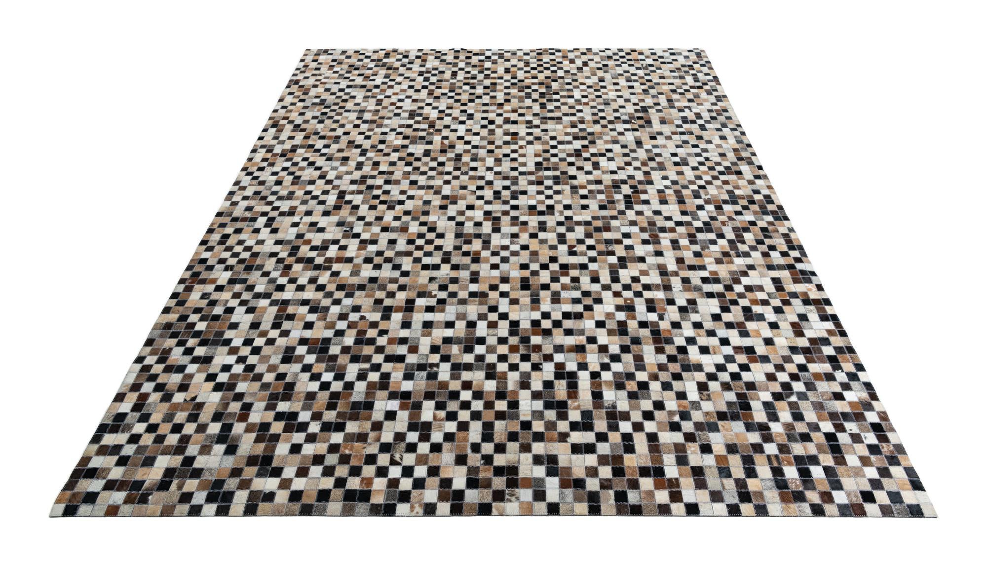 8' 1 x 10' Cowhide Leather Rug