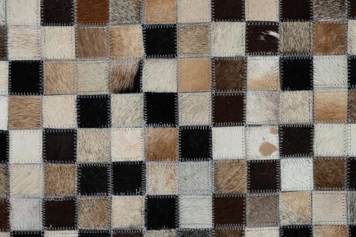 8' 1 x 10' Cowhide Leather Rug