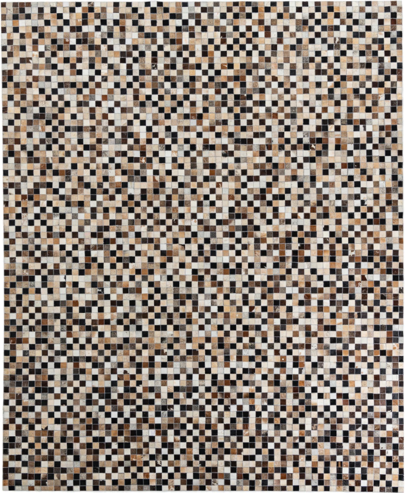 8' 1 x 10' Cowhide Leather Rug
