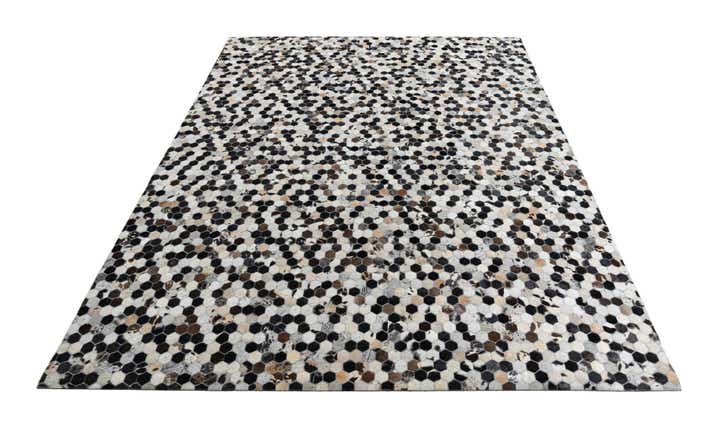 8' 1 x 10' Cowhide Leather Rug