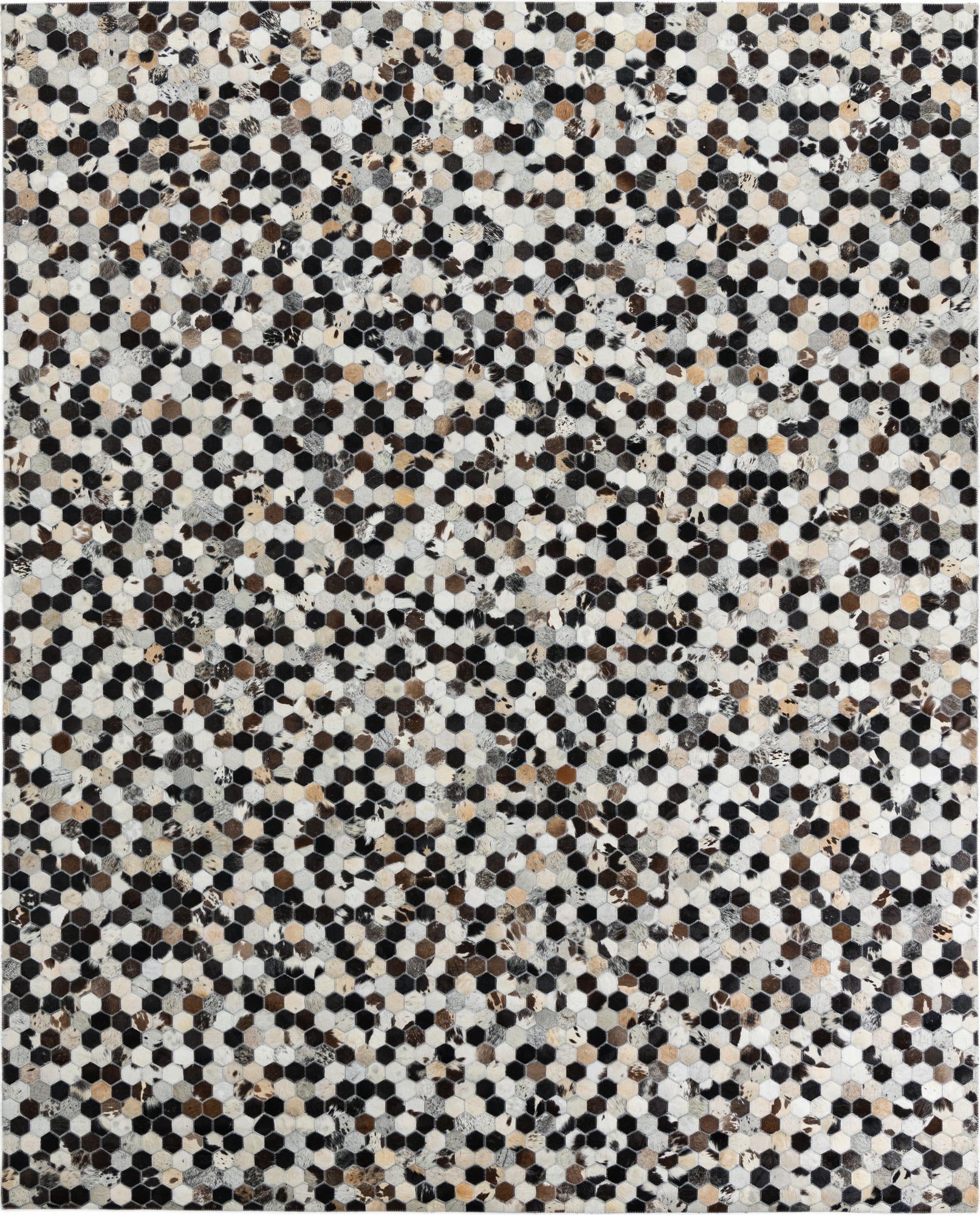 8' 1 x 10' Cowhide Leather Rug
