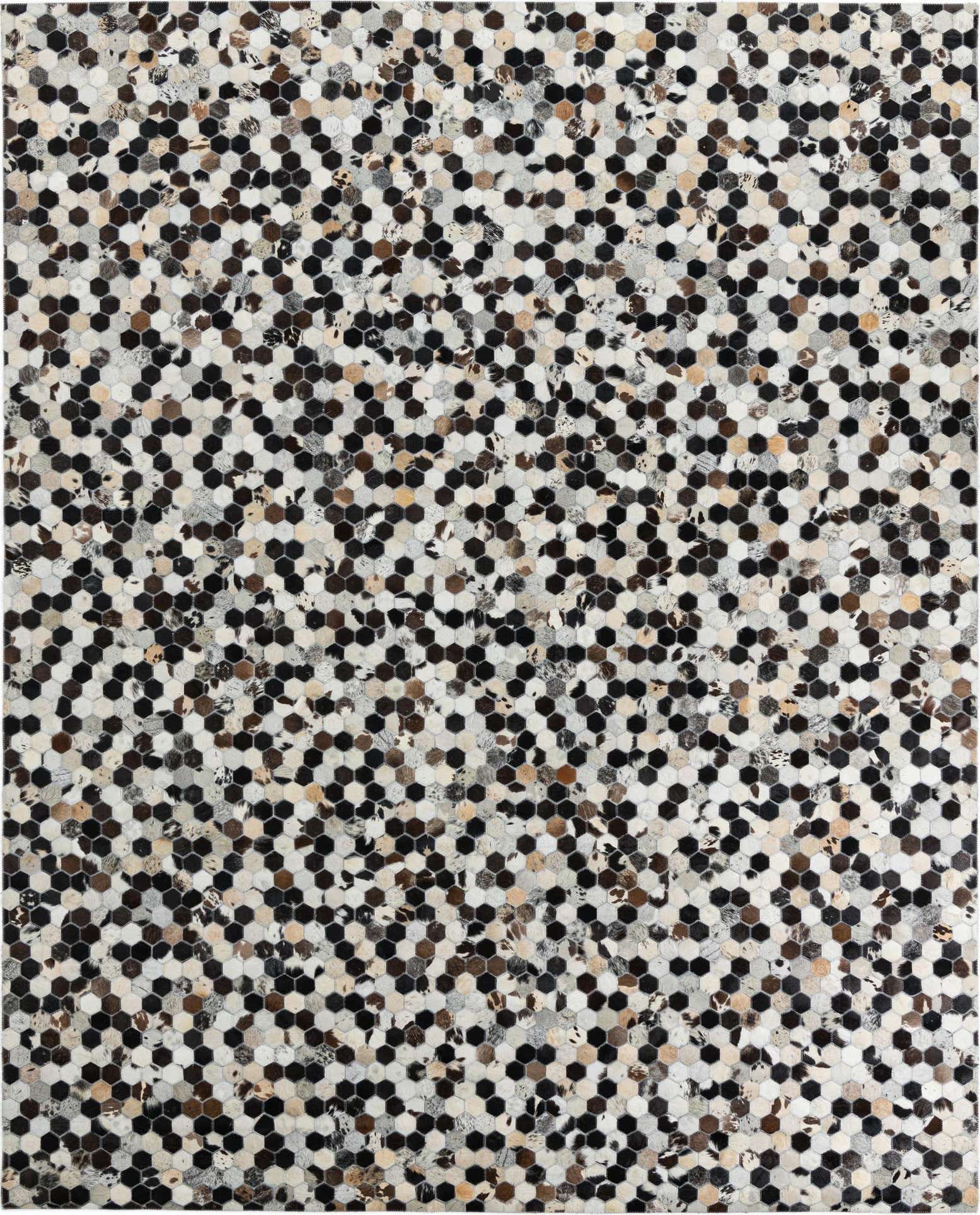 8' 1 x 10' Cowhide Leather Rug