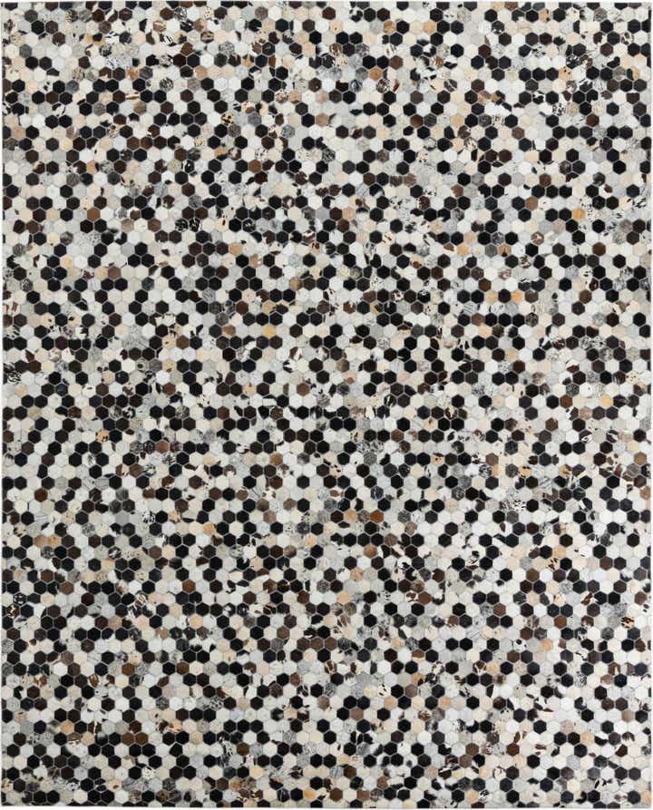 8' 1 x 10' Cowhide Leather Rug