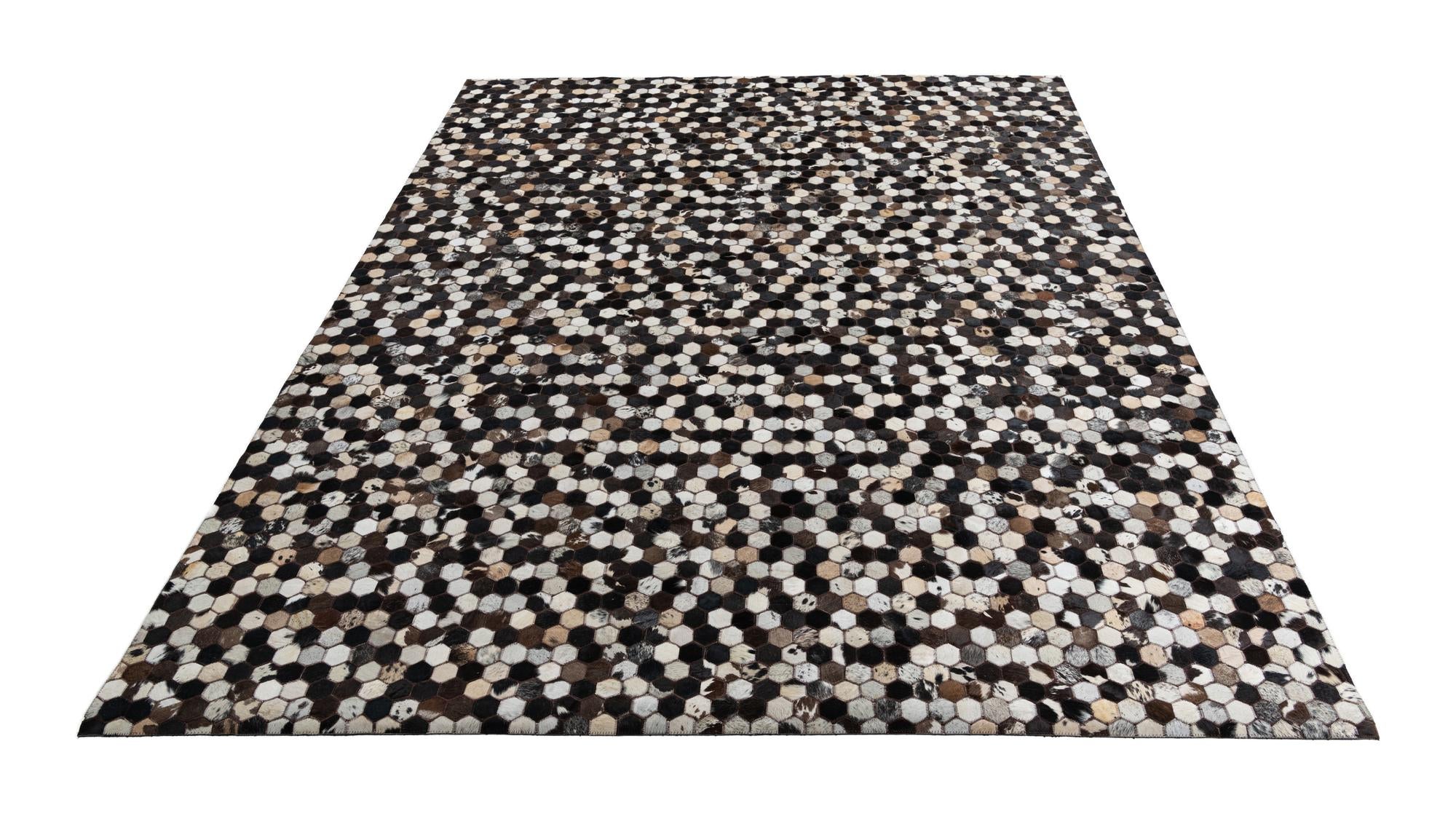 7' 6 x 10' 1 Cowhide Leather Rug